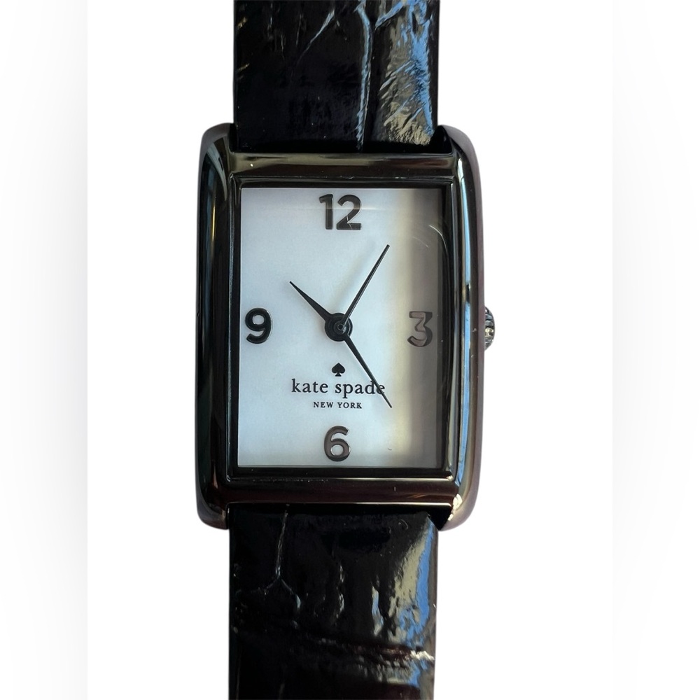 Kate Spade “In a New York Minute” Black Genuine Leather Watch with Box